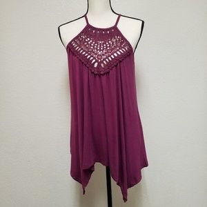 Leo Rosi Women's Crochet Tunic Top Size M